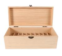 COOPHYA 40cuadrículas Caja Madera Almacenaje Ranuras para Aceites Esenciales Aromaterapia Organizador Decorativo Esencia Perfume Madera Pino Duradero Compacto