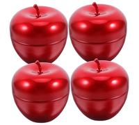 COOPHYA 4piezas Caja De Forma De Manzana Bote De Metal Soporte Para Frasco Almacenamiento De Té Azúcar Galletas