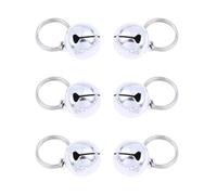 COOPHYA 6 Cascabeles Colgantes de Cobre Plateados para Collar de Mascotas, Accesorios Decorativos Metálicos Cómodos y Seguros para Uso Diario en Perros