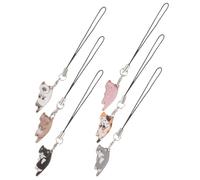 COOPHYA 6 Colgantes de Llavero en Forma de Gato de Aleación con Superficie Pulida para Mochila y Llavero, Adorno Adorable para Fiesta de Cosplay o Baile