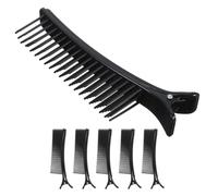 COOPHYA 6 Pinzas para Cortar el Pelo de Plástico Negro para Peluquería Profesional y Uso Personal, Ligeras, Portátiles y Multipropósito para Peinar y Seccionar el Cabello