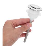 COOPHYA Accesorios para botón inodoro 2 unidades plata ABS con diseño de pulsación simple para tanque de agua, uso en baño