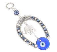 COOPHYA Adorno Colgante de Elefante Diseño de Mal de Ojo Azul, Amuleto Protector Fácil de Colgar para Coche y Oficina, Material de Aleación y Vidrio Ligero