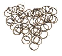 COOPHYA Anillas para Encuadernación Metálicas 20X15 MM 50 Unidades en Latón Antiguo, Pequeñas Anillas para Libros, Carpetas y Fichas, Uso en Oficina, Manualidades y Archivos Escolares