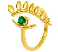 COOPHYA Anillo Decorativo de Mal de Ojo para Mujer, Aleación Dorada Resistente, Diseño Único y Moderno Adecuado para Uso Diario y Fiestas de Disfraces