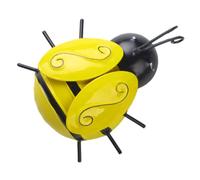 COOPHYA Arte Mural de Abejas de Hierro 3d para Decoración de Pared Exterior, Decoración Jardín Rústica Grande, Adorno Metálico Resistente para Patio y Césped