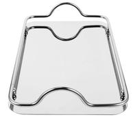 COOPHYA Bandeja Pequeña de Acero Inoxidable con Asas Superficie Espejo para Servir Café y Aperitivos Resistente y Fácil de Transportar para Cocina Bar y Restaurante