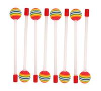 COOPHYA Baquetas De Percusión Para Niños De Plástico, 8 Piezas Cabeza Arcoíris Forma De Piruleta, Baquetas Ligeras y Coloridas Para Práctica Musical y Tambor Infantil