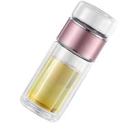 COOPHYA Botella Infusora de Té de Vidrio 250ml Filtro de Acero Inoxidable 304, Diseño Portátil a Prueba de Fugas para Casa y Viaje
