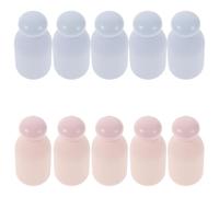 COOPHYA Botellas de Viaje Recargables de 100 Ml Pe para Gel de Baño y Loción, Dispensación Controlada y Tapa Abatible, Ideales para Gimnasio y Viaje, Pack de 10 Unidades