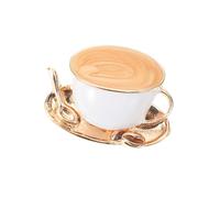 COOPHYA Broche de Suéter Forma de Taza de Café Esmaltado Blanco Pin Decorativo para Mujer Accesorio para Bufandas y Ropa Broche Original para Fiesta y Uso Diario