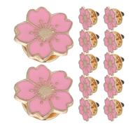 COOPHYA Broches de Aleación 12 Piezas Diseño de Floración de Cerezo Rosa Cierre Seguro Estilo Japonés para Ropa y Sombreros para Uso Diario y Ocasiones Obsequios