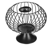 COOPHYA Cesta de Hierro para Cápsulas de Café Grande Negro Base Tipo Valla, Organizador Funcional para Cocina y Sala, Porta Cápsulas Resistente para Almacenamiento
