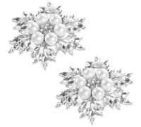 COOPHYA Clips de Cristal para Zapatos de Boda, Decoración Desmontable de Flores, Accesorio Manual para Tacones Altos, 2 Piezas para Fiestas y Ceremonias