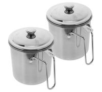 COOPHYA Colador de Doméstico Recipiente para Filtrar y Almacenar en Cocina 1.3l de Acero Inoxidable con Malla y Tapa Pack de 2 Unidades