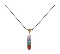 COOPHYA Collar Cómodo de Piedra Hexagonal de Natural Colgante Cuero Seguro y para Mujer en Fiestas y Presentaciones