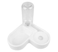 COOPHYA Comedero Doble de 500ml con Dispensador Automático de Agua Diseño Seguro y Antideslizante Material PP y Forma de Esquina en Color Blanco para Mascotas para Gatos y Perros
