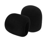 COOPHYA Cubiertas de Micrófono de Esponja Negra Grandes, 2 Piezas, Cómodas y Reducen Ruido, Funda Protectora Lavable para Micrófonos de Mano en Casa