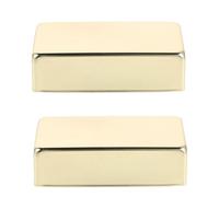 COOPHYA Cubiertas de Pastillas Humbucker para Guitarra Eléctrica, 2 Piezas, Carcasa Metálica Completa de Cobre Dorado, Anillo de Montaje, Protección Antiinterferencia para Uso Musical