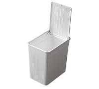 COOPHYA Cubo de Basura Blanco de Pp Tapa Tipo Prensa, Diseño Simple y Estable, Gran Capacidad para Almacenamiento de Papel y Residuos en Oficina o Dormitorio