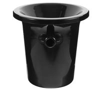 COOPHYA Cubo Escupidor para Vino Negro Redondo Asas Dobles, Cubo de Hielo de Plástico PP Resistente para Cata y Bar, Escupidera Portátil para Fiestas y Degustaciones