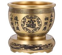 COOPHYA Cuenco Fortuna de Latón Dorado con Base Estable, Cuenco de Sacrificio Multifuncional para Decoración Vintage en Hogar y Oficina