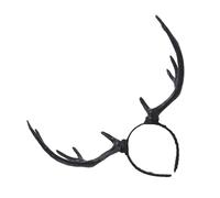 COOPHYA Diadema de Cuerno de Alce para Cabello Negro Material Pe y Flocado, Accesorio Navideño para Fiestas y Fotografía Que Crea Ambiente Festivo Único