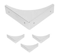 COOPHYA Esquineras Metálicas para Muebles de Cobre Fácil Instalación DIY, Protector de Esquinas Vintage y Seguro para Armarios y Escritorios, 4 Piezas Color Plata