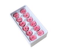 COOPHYA Flores Preservadas para Decoración de Bodas, Caja de 12 Rosas Inmortales 3-4 Cm, Color Rosa Claro, Accesorio para Ramo y Decoración de Hogar, Flores Duraderas para Eventos