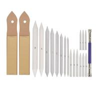 COOPHYA Herramientas para Dibujo Artístico y Difuminadores Juego de 20 Piezas Papel de Lija de Carbón para Bocetos, Adecuado para Dibujo de Esbozos en Papel