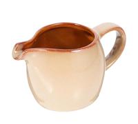 COOPHYA Jarra de Cerámica Pequeña con Asa y Boquilla para Dispensar Crema y Jarabe, Color Marrón Escamado, Adecuado para Café, Té y Servicio Hogar o Cafeterías