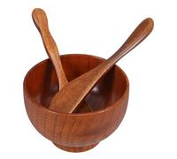 COOPHYA Juego de 3 Piezas de Tazón para Mezclar de Madera, Herramienta Aplicadora Fácil de Limpiar para Uso en Salón y Cuidado Personal