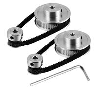 COOPHYA Kit Poleas Sincronizadas para Impresora 3d 4 Piezas 2 Poleas 60 Dientes 2gt 5mm Correa Dentada 200x6mm Tornillos M4 y Llave Allen Aluminio Anodizado Uso Cnc y Fabricación Aditiva