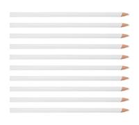 COOPHYA Lápices de Grasa Blancos para Tela, Pack de 10 Piezas, Hechos de Madera, Portátiles y Duraderos para Aplicaciones Prácticas y Dibujo en Cerámica