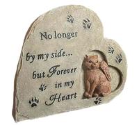 COOPHYA Lápida Conmemorativa de Gato en Resina Delicada para Jardín, Marcador de Tumba para Mascota Forma de Ángel, Adecuado para Recordar y Honrar a Tu Gato Perdido
