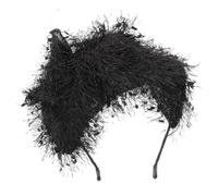 COOPHYA Mini Sombrero Estilo Francés Retro Diadema Negra con Lazo y Borlas, Tejido para Mujer, Accesorio Vintage para Fiestas, Bodas y Uso Diario