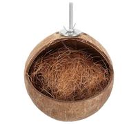 COOPHYA Nido para Pájaros Hecho de Cáscara de Coco Marrón, Resistente al Desgaste y Proporciona Espacio para Actividad, Adecuado para Jaula de Loros Hogar