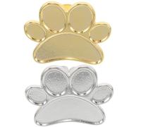 COOPHYA Paleta de Decoración para Uñas de Metal Anillo, Soporte Mezclador Diseño Doble Pie en Dorado y Plateado, Bandeja Organizadora para Arte y Esmalte, Herramienta Versátil para Salón
