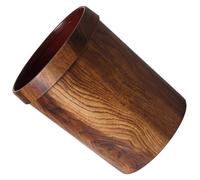 COOPHYA Papelera de Plástico Imitación Madera Estilo Retro Redonda 22X28 CM para Dormitorio y Oficina Decoración Funcional