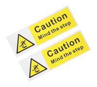 COOPHYA Pegatina Autoadhesiva de Seguridad para Suelo y Escaleras, Señal de Advertencia Cuidado Escalones 30x10 Cm, 2 Unidades, Etiqueta de Precaución Antideslizante para Prevención