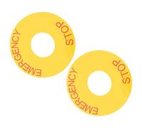 COOPHYA Pegatinas de Señal de Parada de Emergencia Rojas 63x23mm, Adhesivas Industriales para Maquinaria, 2 Unidades, Indicación Clara para Seguridad y Prevención en Entornos Industriales