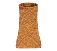 COOPHYA Portalápices Decorativo Europeo de Cerámica Naranja 9x20 Cm, Organizador de Bolígrafos de Escritorio y Maceta para Flores Secas, Accesorio Adecuado para Oficina y Hogar