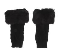 COOPHYA Puños de Muñeca de Punto Negro Pelo, Calentadores de Brazos Cortos Desmontables para Mujer Invierno, Accesorios de Ropa para Suéteres y Abrigos, Calentadores Cálidos para Blusa