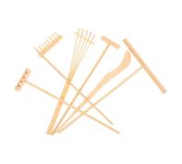 COOPHYA Rastrillos de Arena Mini de Bambú, Juego de 6 Piezas para Bonsái | Accesorios de Jardín Zen, para Arena y Macetas, Diseño Mini de Escritorio, Bambú