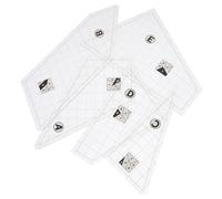 COOPHYA Regla de Plantilla Acrílica Transparente para Patchwork 5 Piezas, Plantilla Hexagonal para Acolchado y Costura, Guía de Puntadas de Bordado Portátil para Manualidades y Bricolaje