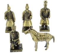 COOPHYA Set de 5 Figuras de Guerreros de Vintage en Aleación, Adornos Pequeños para de Escritorio y Espacios Interiores