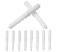 COOPHYA Soporte de Papel Higiénico para Baño y Cocina Varilla Especial Antideslizante y Eje Central, Portarrollos Ajustable de Plástico y Metal, Pack de 10 Unidades para Uso Doméstico