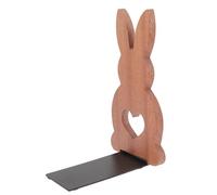 COOPHYA Sujetalibros de Conejo de Madera y Hierro Diseño Adorable, Soporte para Libros de Estantería para Oficina y Sala, Mantiene el Orden y Evita el Desorden