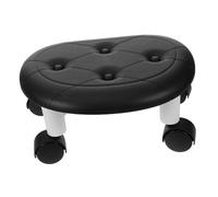 COOPHYA Taburete Rodante Ruedas De PU para Sala De Estar Reposapiés Práctico y Compacto Diseño Clásico y Resistente para Adultos