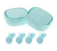 COOPHYA Tapones Oídos de Silicona Invisibles y Reutilizables, Doble Capa, Tamaño Pequeño, Color Azul Estuche, Reducción de Ruido para Dormir, Estudiar y Protección Auditiva, 4 Unidades (2